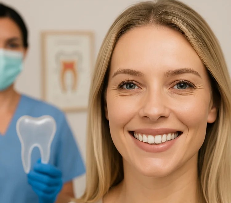 A picture of a woman showcasing the question:Is Cosmetic Dentistry Safe