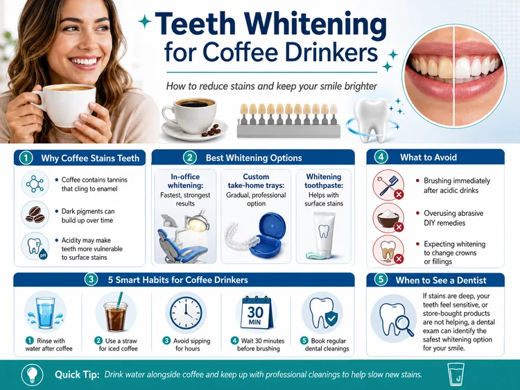 an infographic image about teeth whitening for coffee drinkers